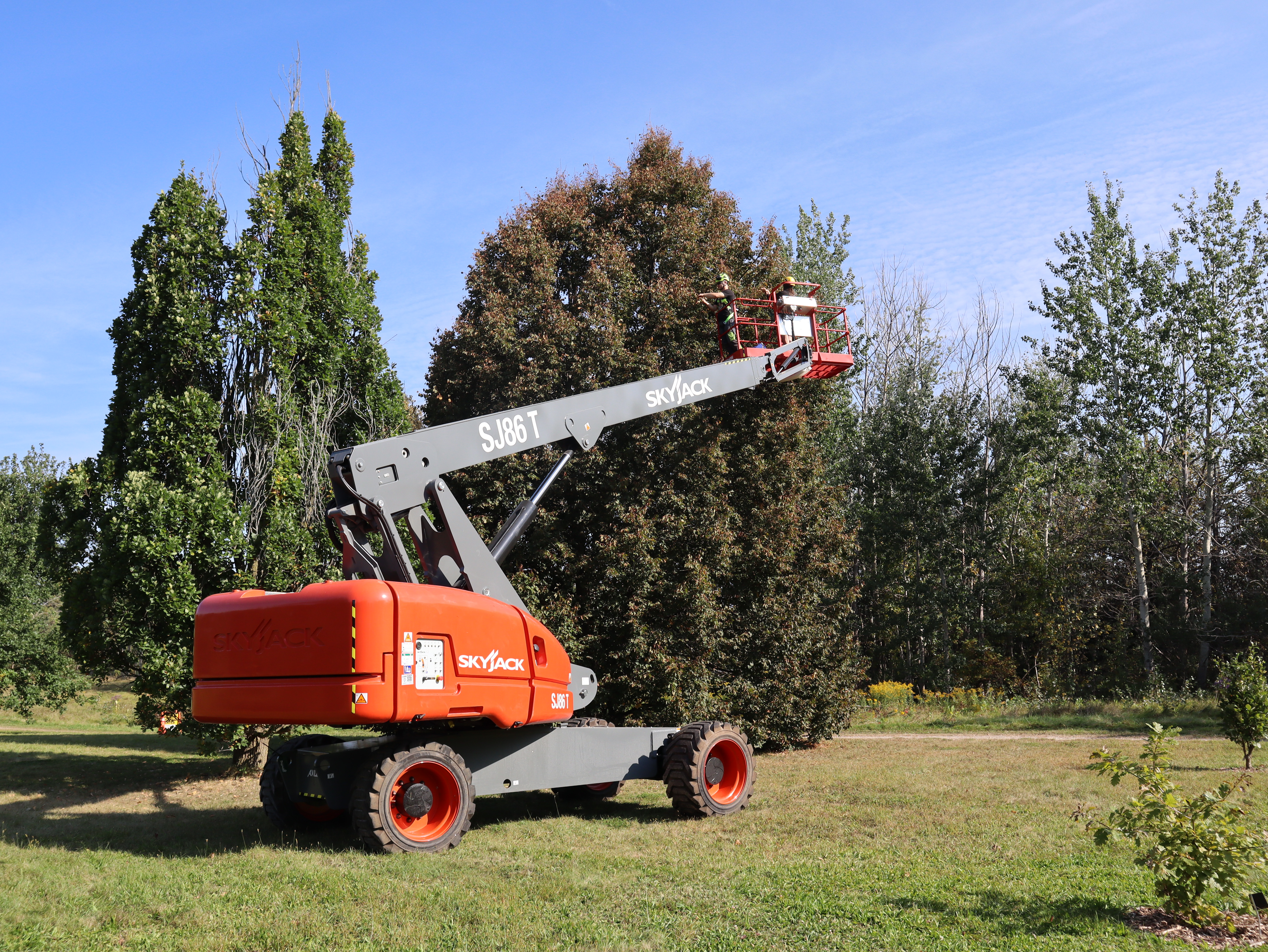 Skyjack helping at the arboretum