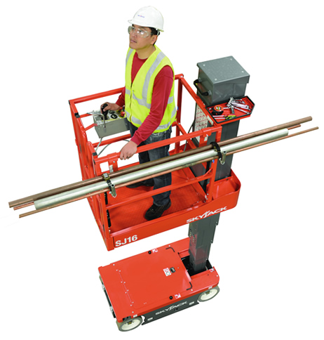 Scissor lift shop pipe cradle